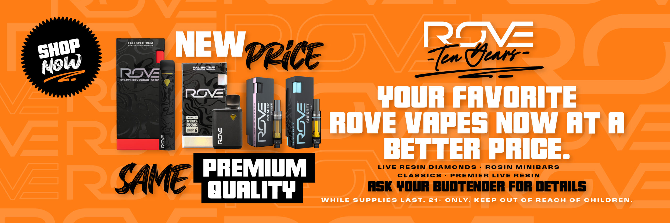 Rove Brand cannabis Vapes