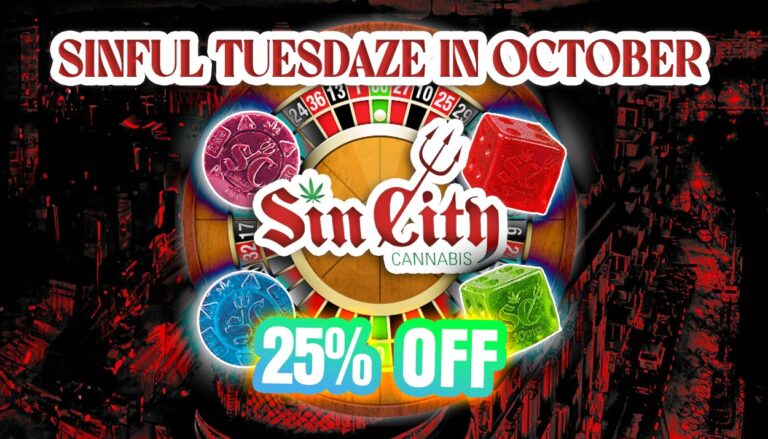 Sin City Cannabis vendor pop-up at Cookies Peoria Heights - October 23 from 3 - 5 PM. 25% off Sin City Cannabis products plus a chance to beat the dealer and win an exclusive $5 off coupon valid for 30 days. Stack Em High premium cannabis Chicago style. Designed by FreemanClicks.